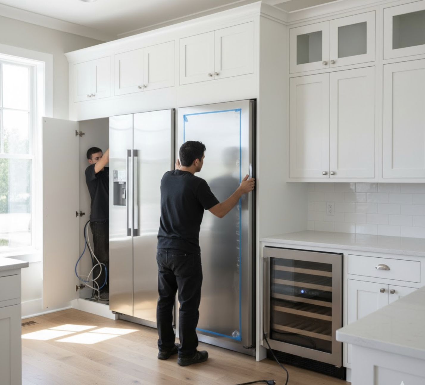 American fridge freezer installation process